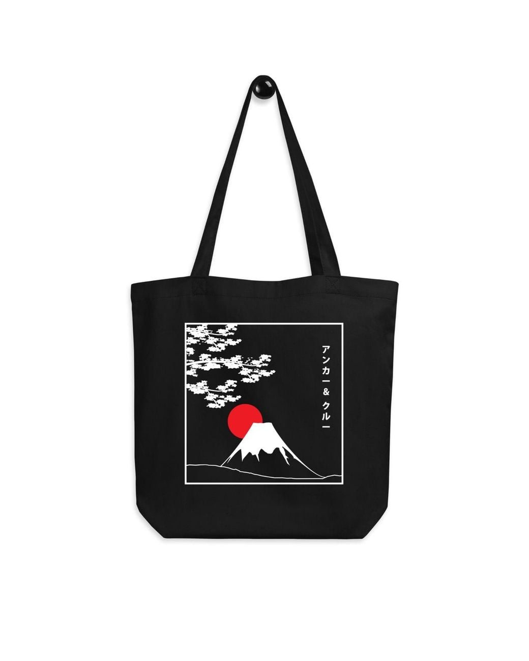 Anchor and Crew Black Mount Fuji Landmark Recycled Cotton Tote Bag
