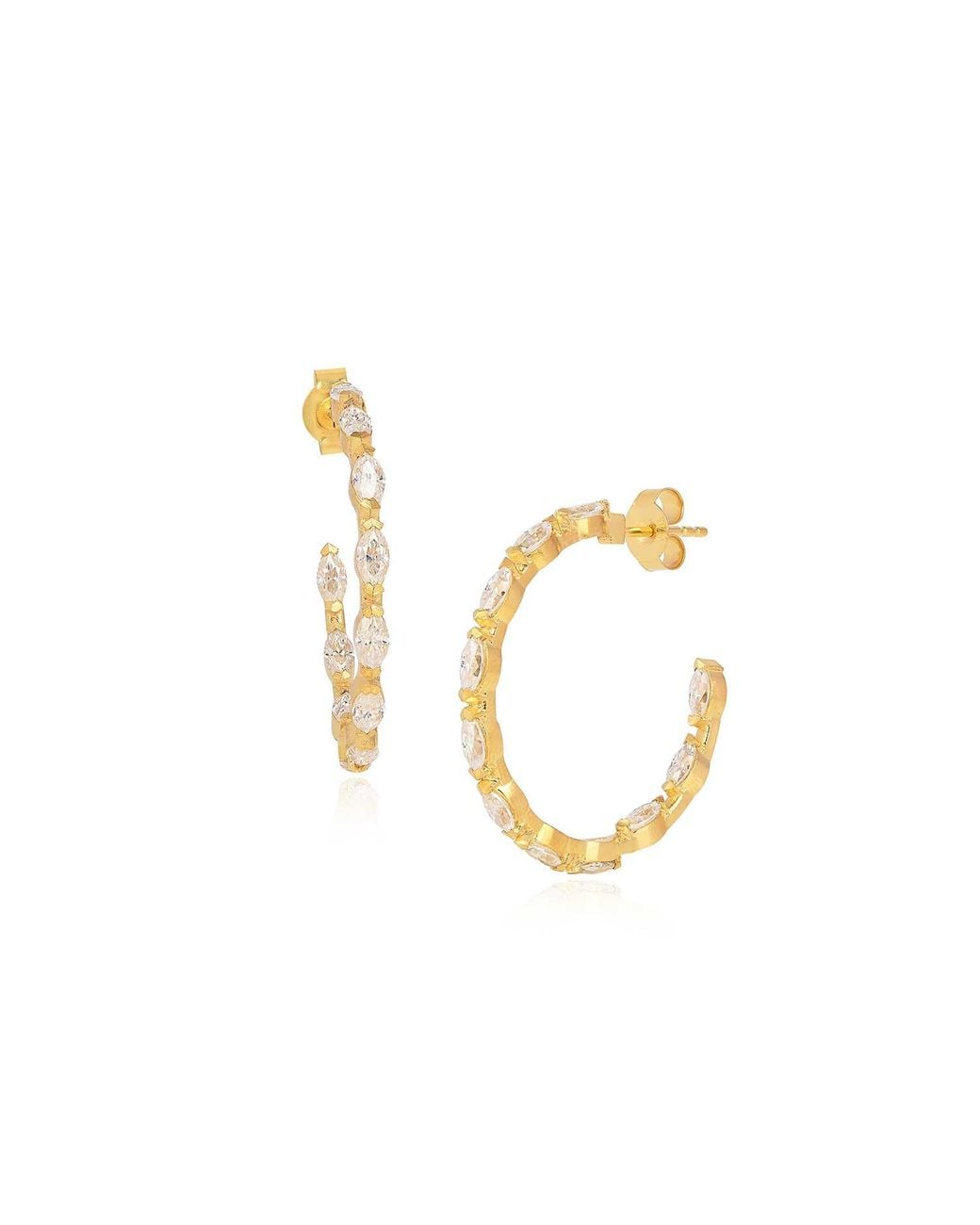 Moon London Metallic Epic Sparkling Medium Vermeil Hoops