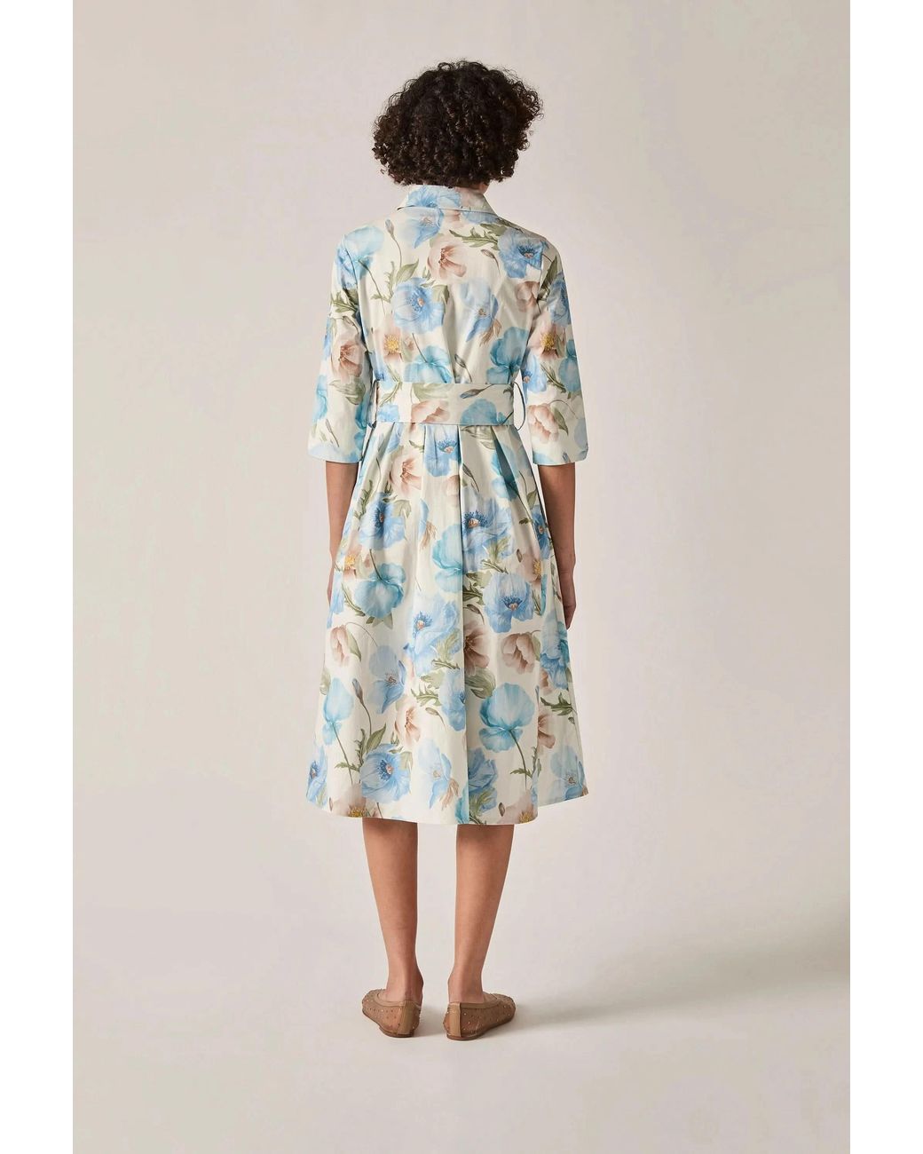 James Lakeland Blue Bloom Cotton Midi Dress
