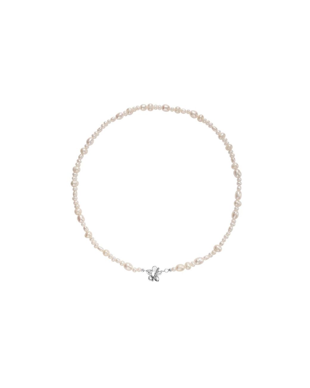 Vanhi Metallic Flora Multi Pearl Toggle Choker