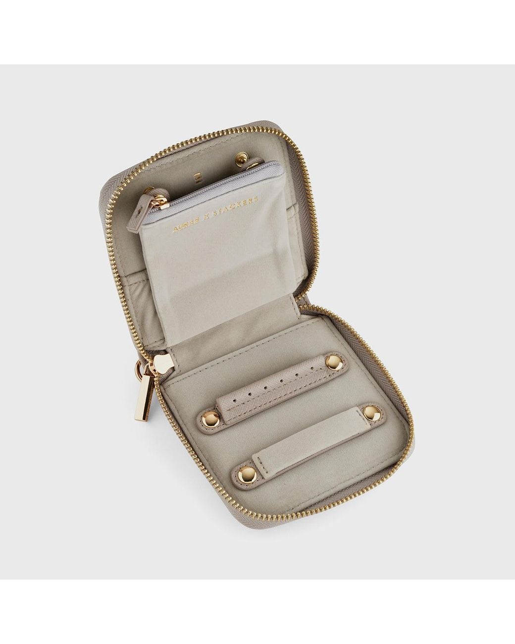 Auree Jewellery Gray Paxos Taupe Jewellery Case