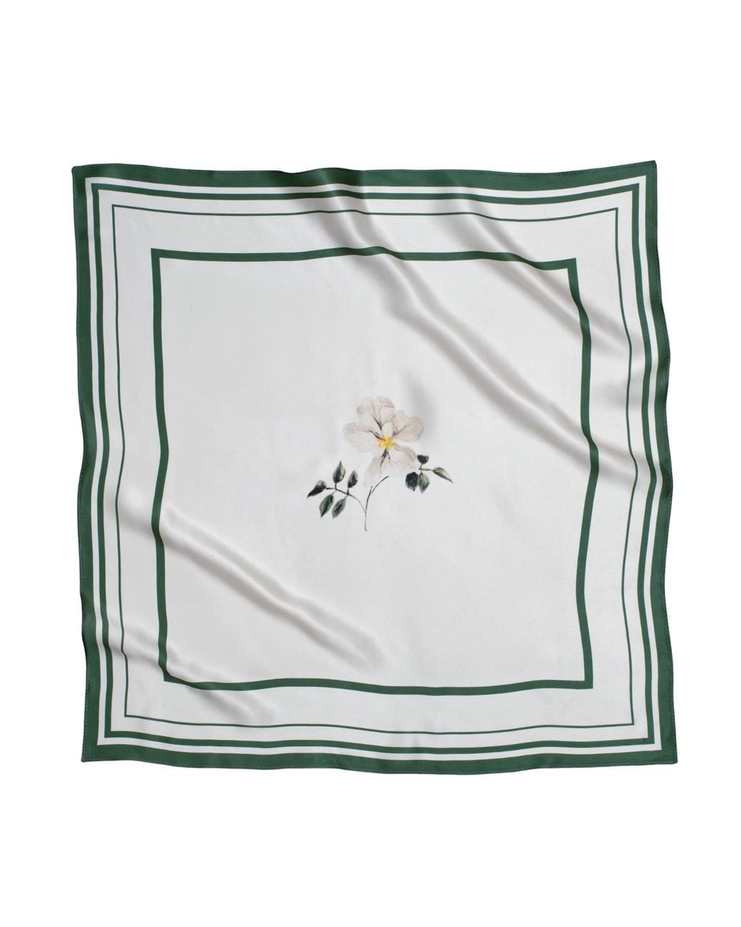 RainSisters Metallic Small Minimal Floral Natural Silk Scarf