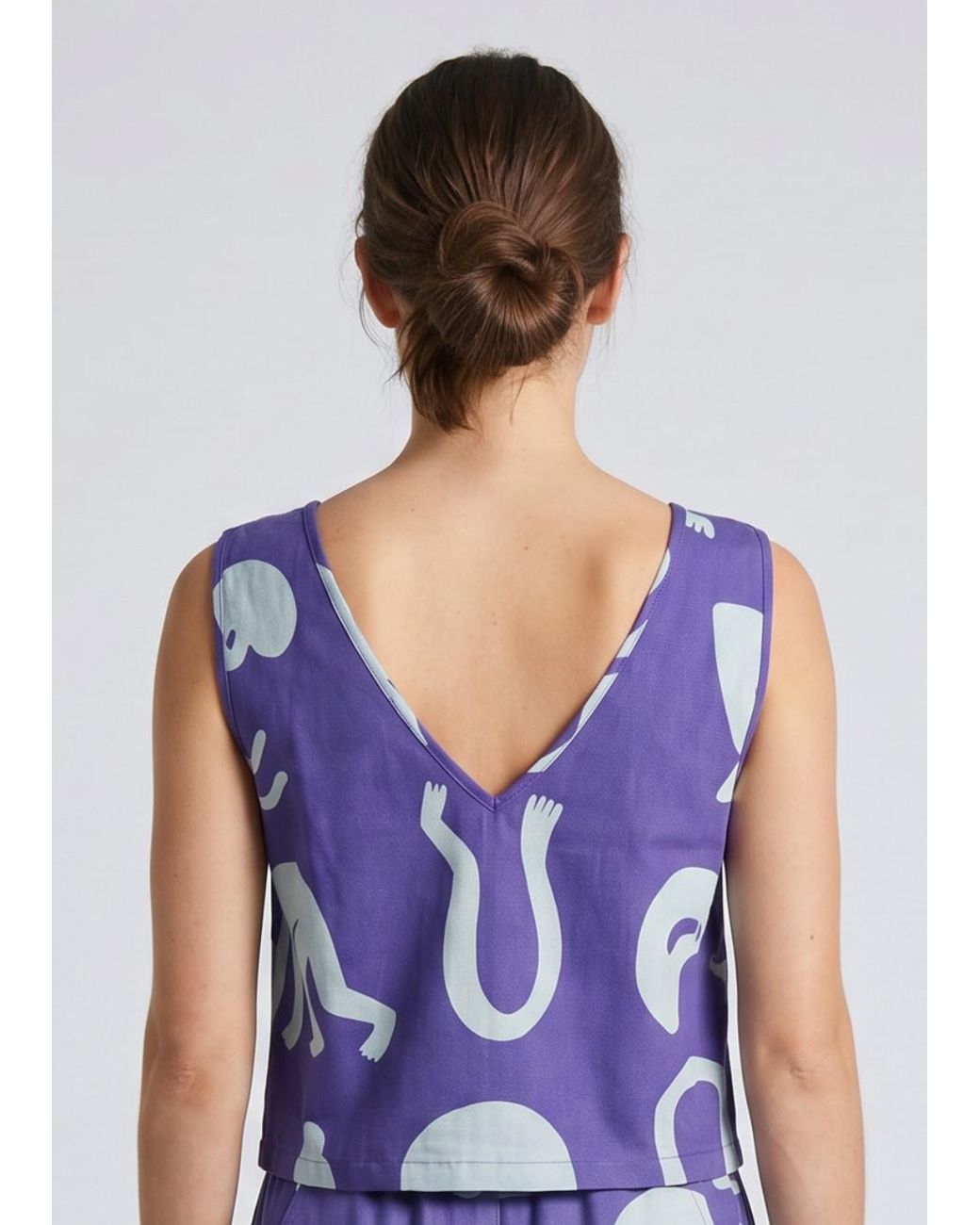 Wild Clouds Purple Organic Cotton & Linen Two-Way Tank