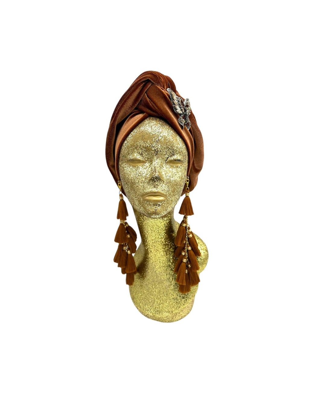 Julia Clancey Brown Butterfly Cocoa Chacha Turban