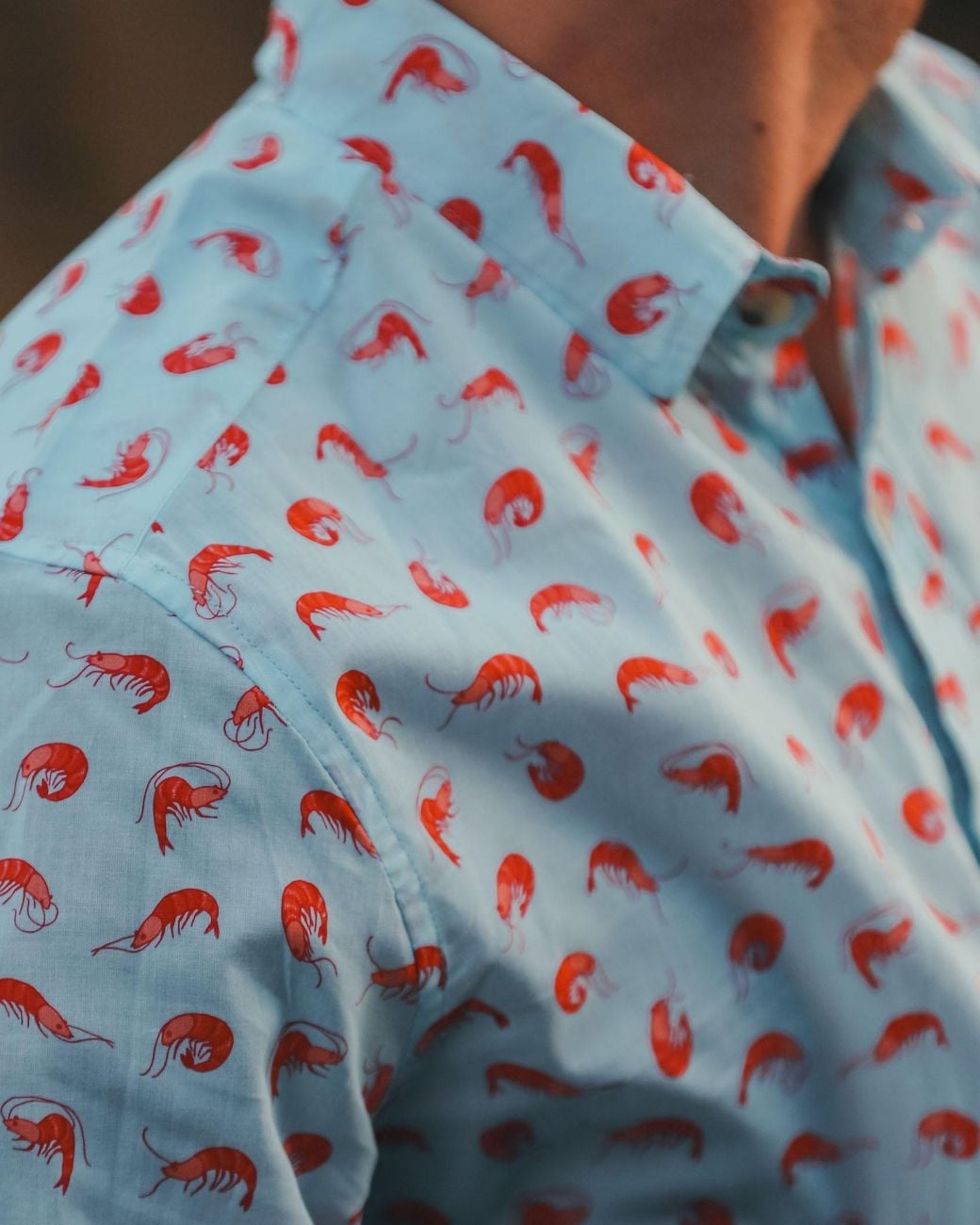 ALOFT Blue Shrimp Beach Shirt for men