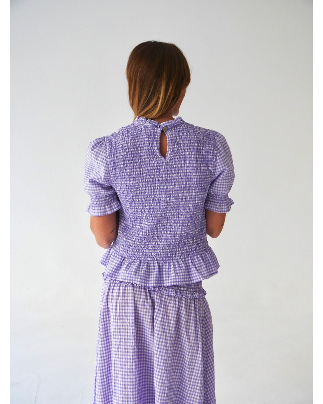 Mind Traveler Purple Lea Gingham Top