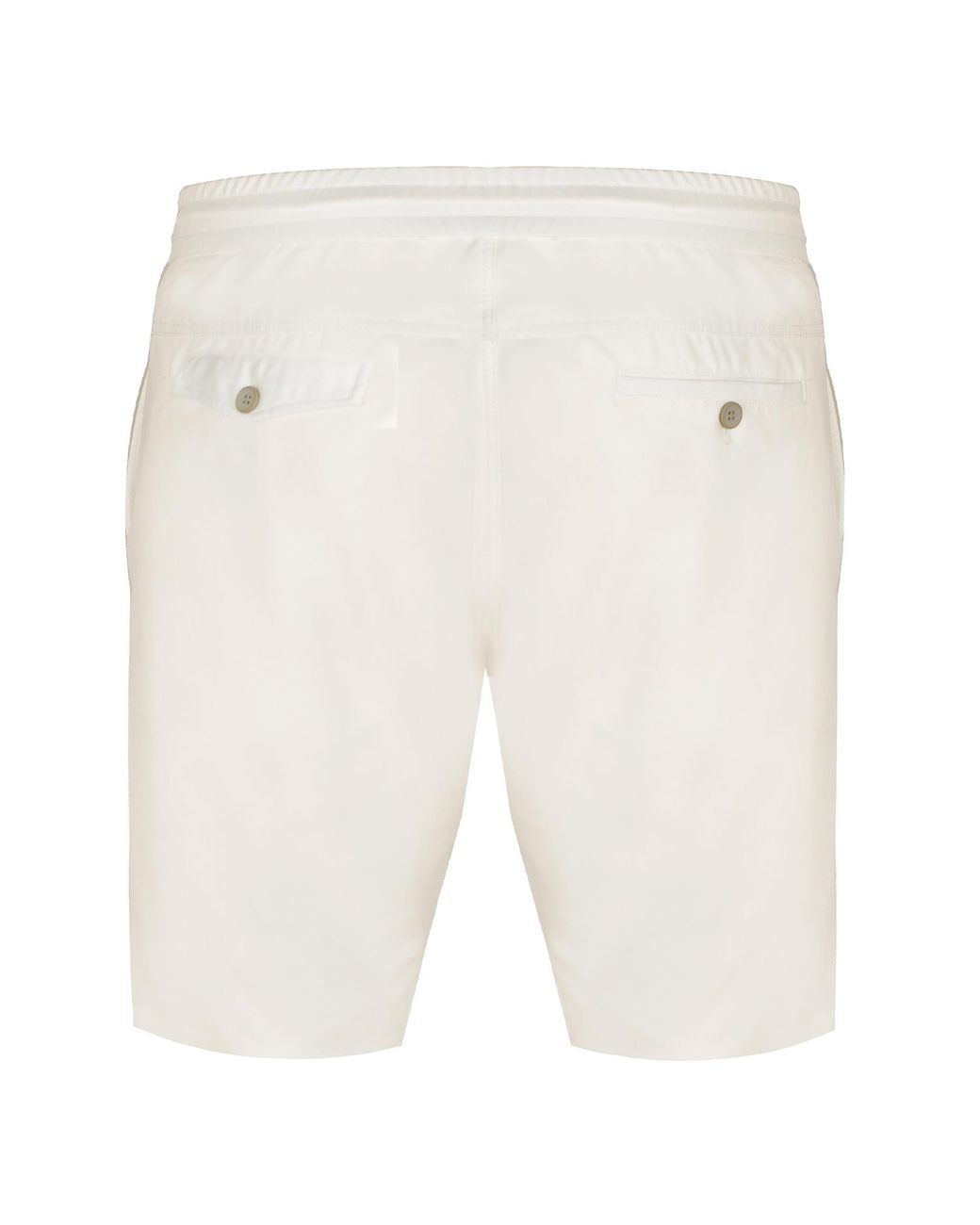 DAVID WEJ White Ashford Relaxed Drawstring Short for men