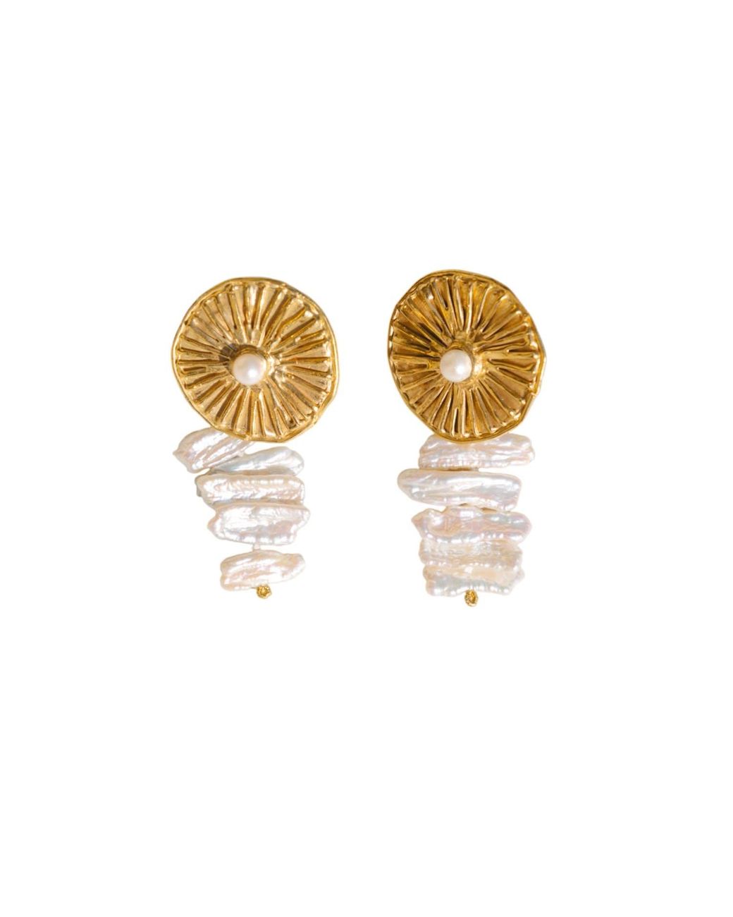 Raxada Metallic Pearl Rain Earrings Plated