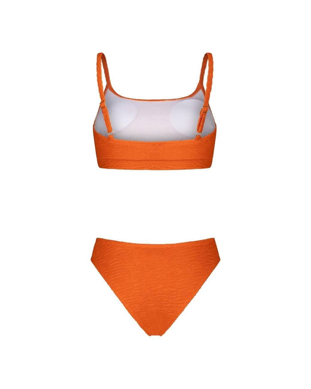 Maison Tangerine Orange Ibiza Textured Crinkle Bikini
