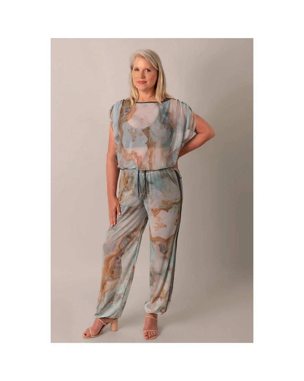 Serotone Swim Blue Swim Cover Up Mesh Drawcord Joggers