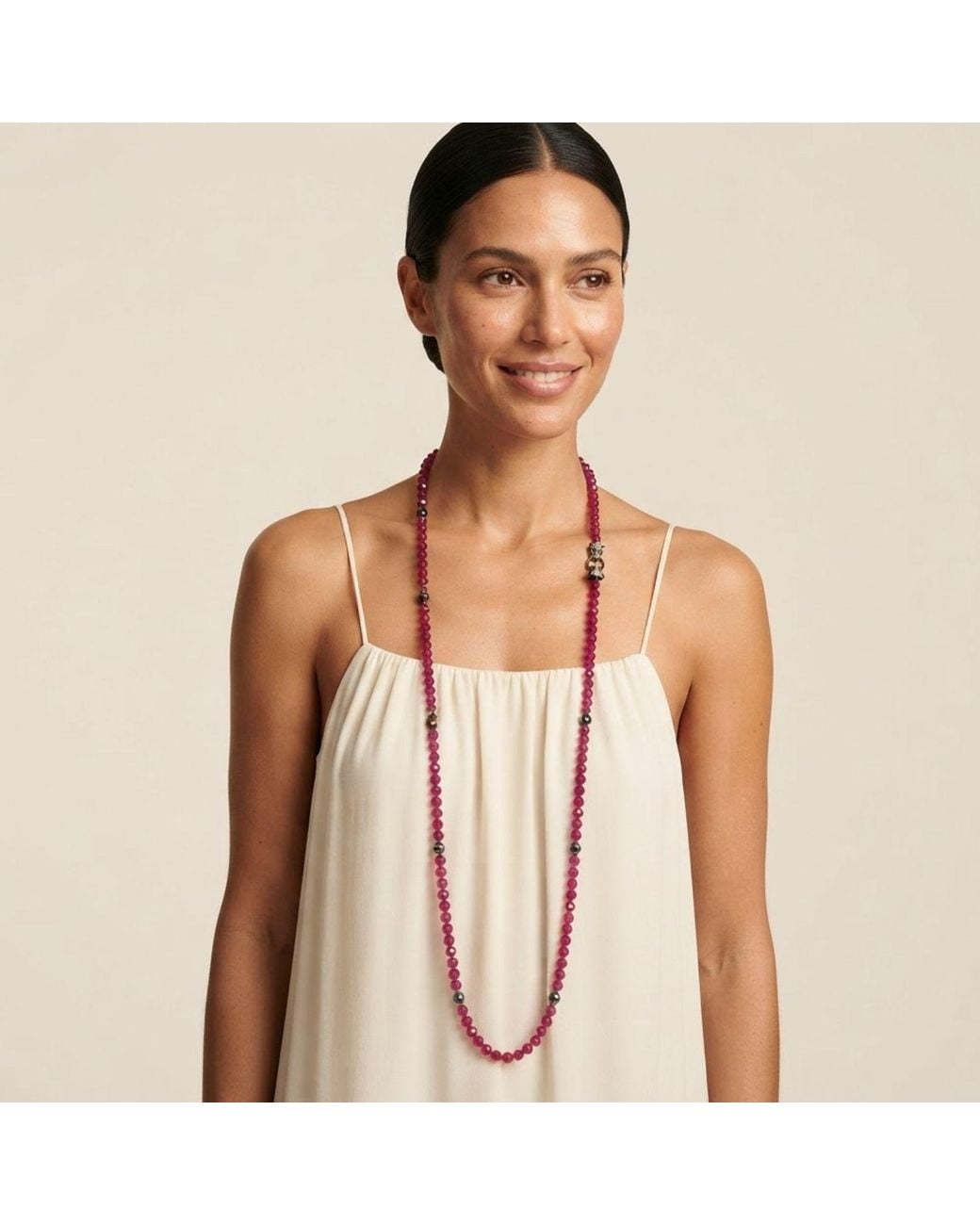 Jaredjamin Red Valeria Panther Convertible Necklace