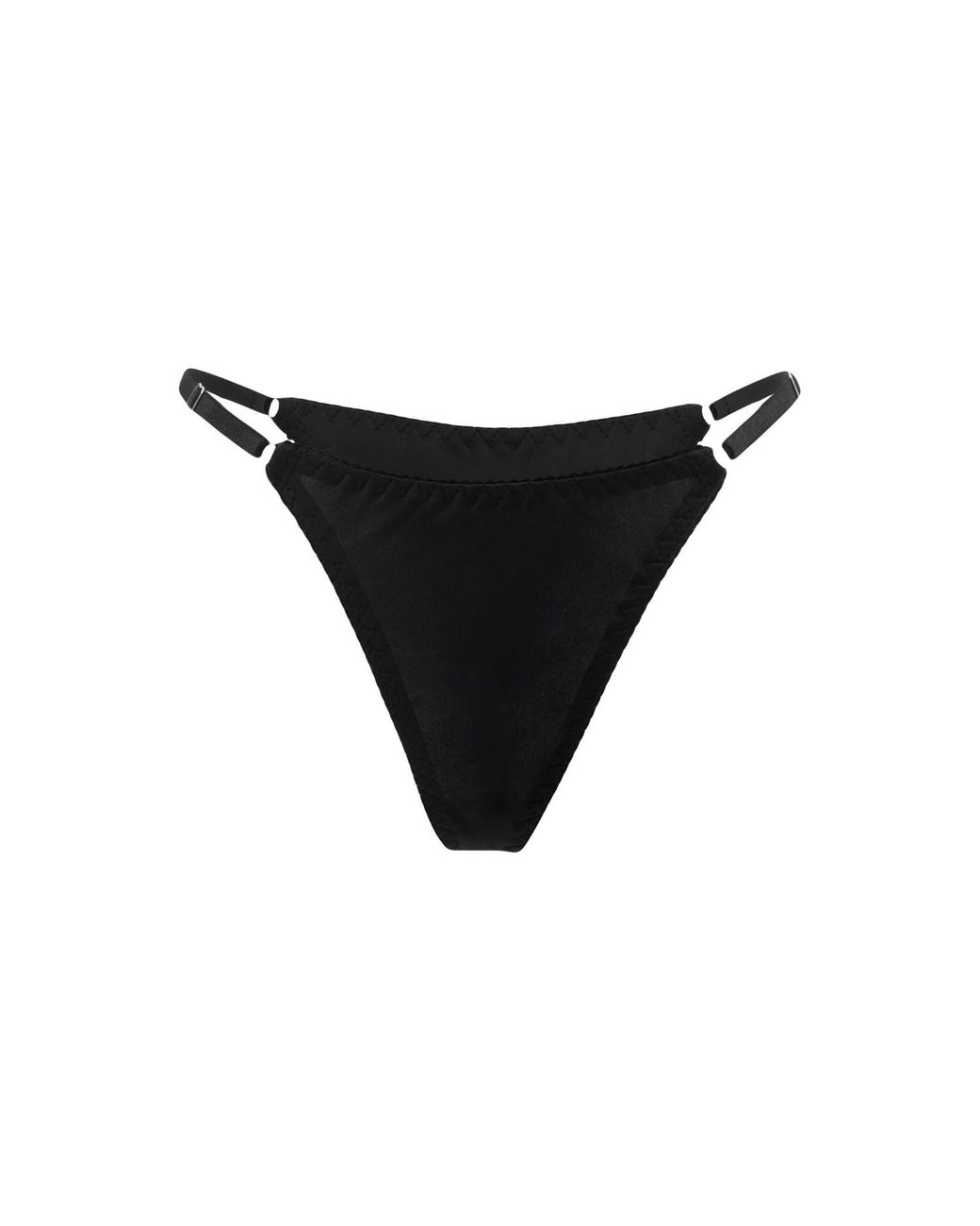 Daily Underwear Black Microfiber Adjustable String Panties