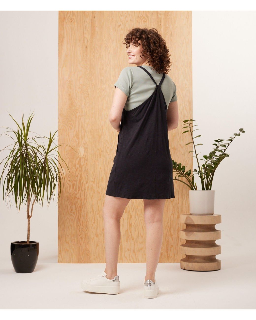 Known Supply Blue Overall Cotton Dress