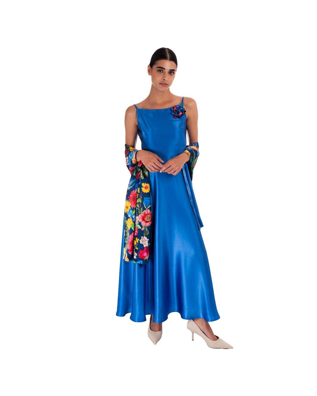 Sofia Tsereteli Blue The Rarefied Silk Gown With Scarf