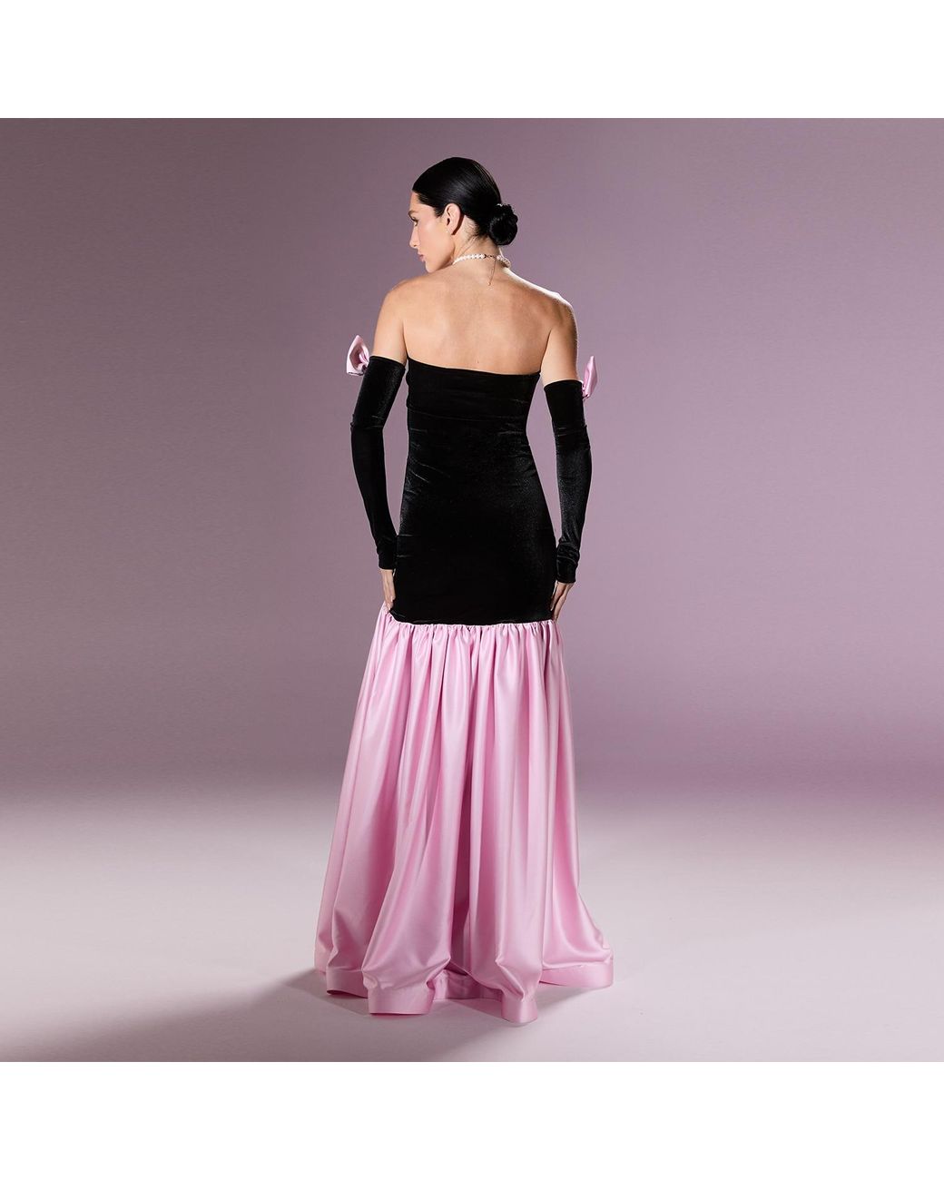 Nur Karaata Pink Marcelline Ribbon Gown