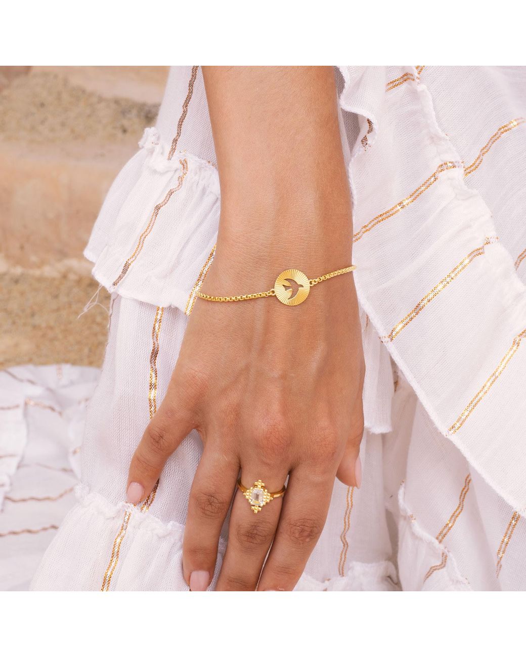 Zoe & Morgan Metallic Moonbird Bracelet