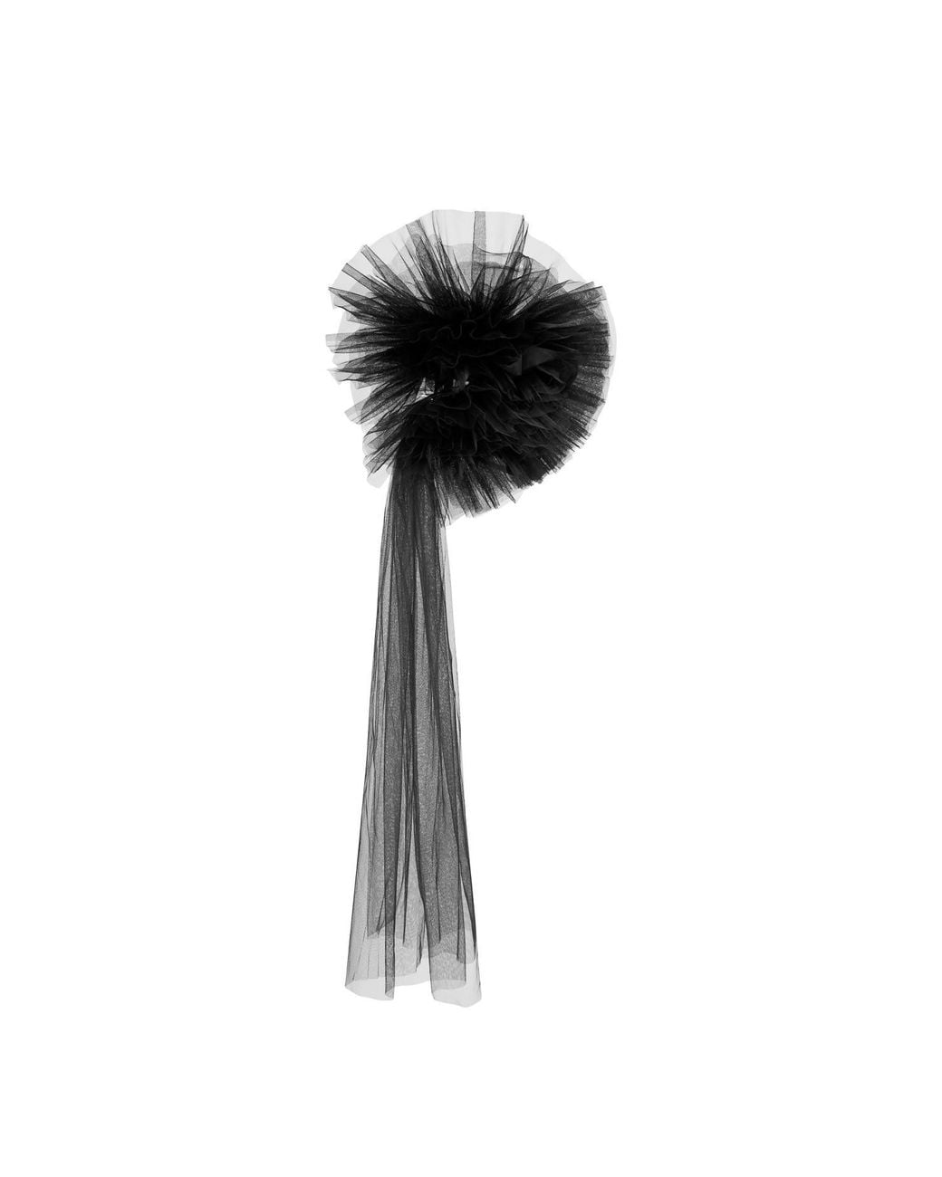 LIA ARAM Black Tulle-Accented Corset