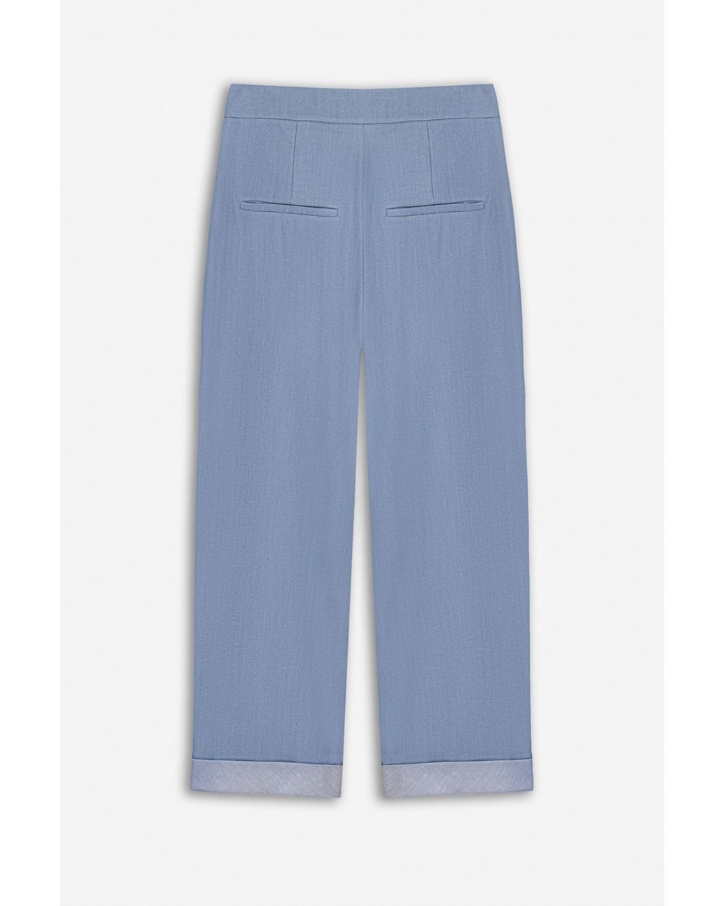 Nocturne Blue Tie Detail Pleated Trousers