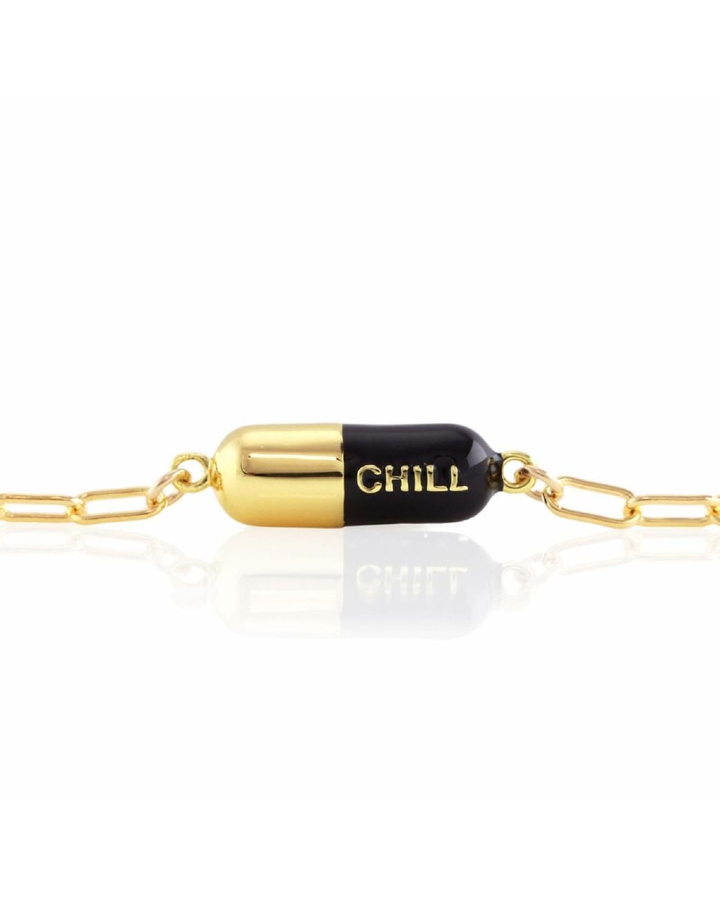 Kris Nations Multicolor Chill Pill Enamel Bracelet Gold Filled & Black Enamel