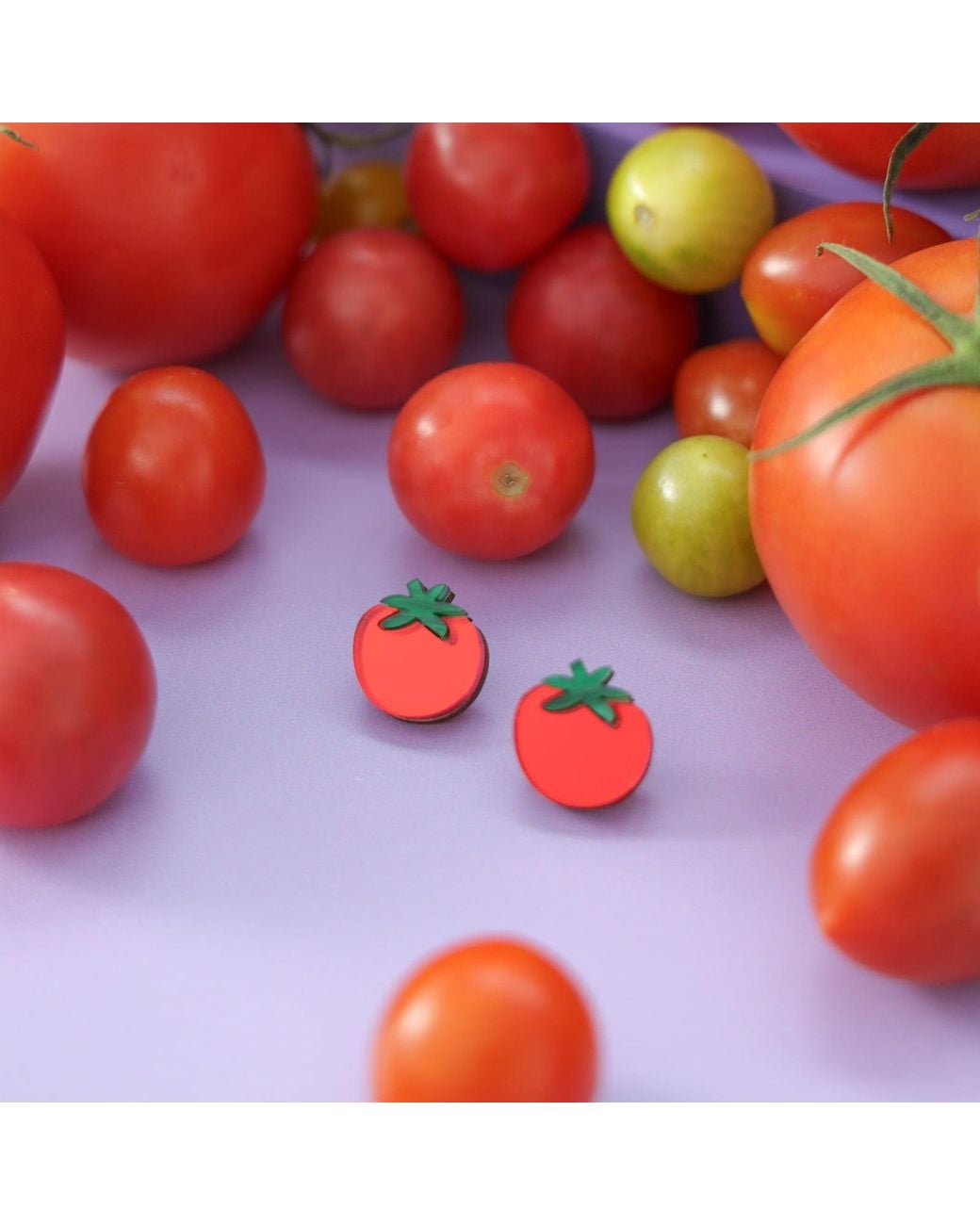 By Chavelli Red Tomato Stud Earrings