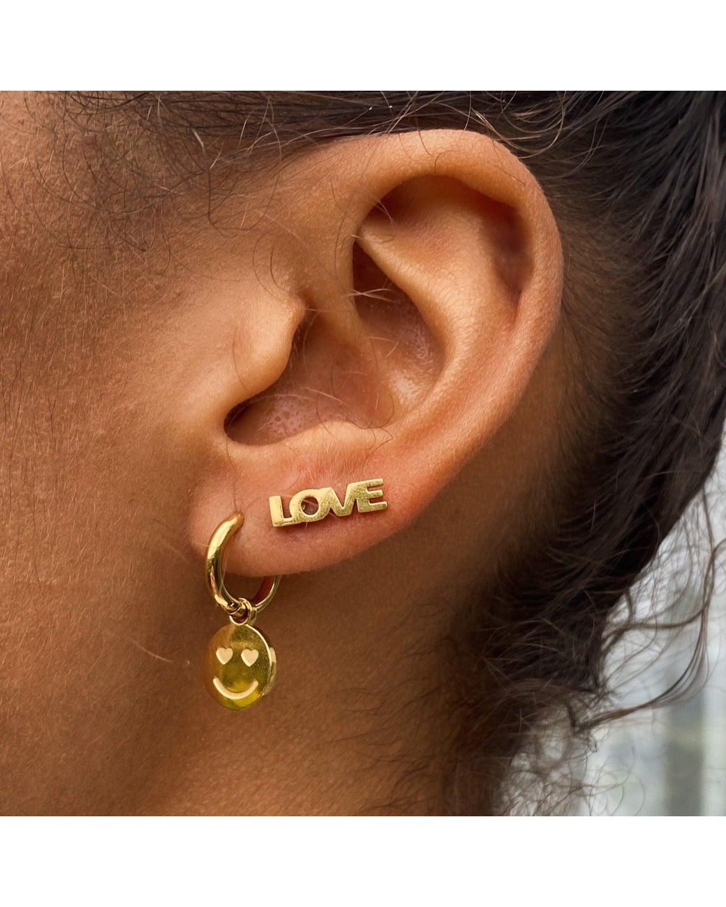 Hoops + Chains LDN Metallic Smiley Huggies