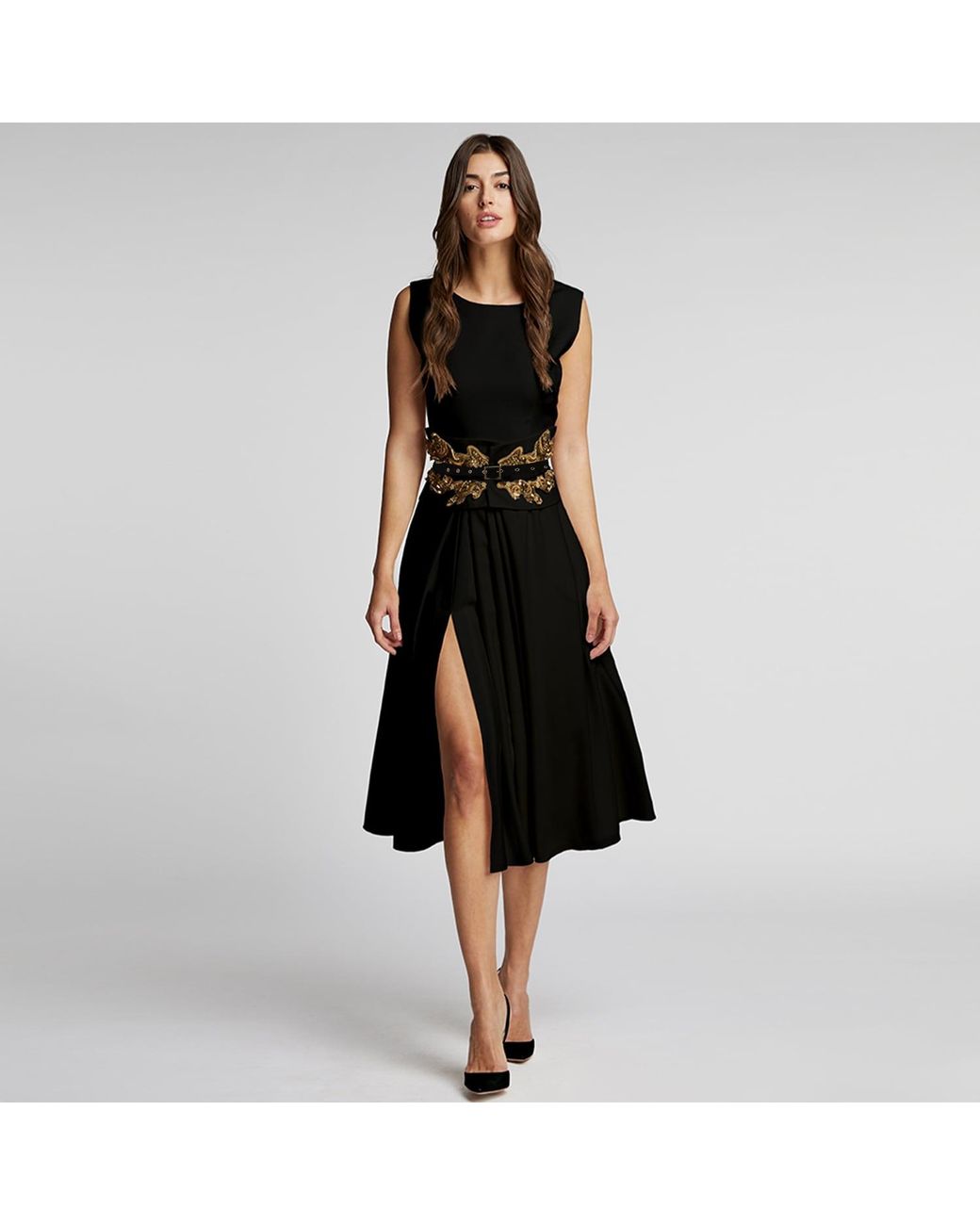 ALINA CERNĂTESCU Black Louvre Wool Belt Wtih Emrboderies