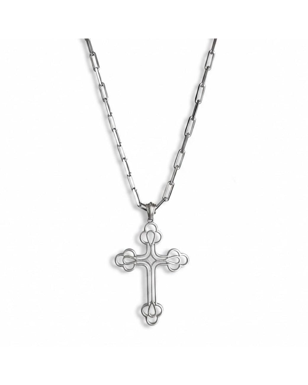 Leni James Metallic The Maxi Billie Cross Necklace