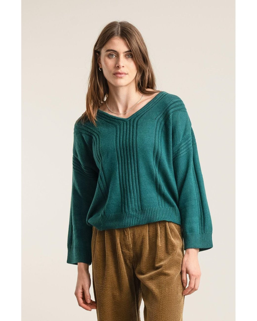 Komodo Green Anya Merino Wool Jumper