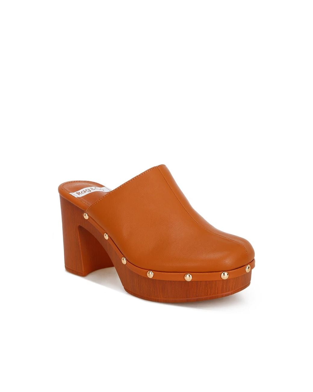 Rag & Co Brown Benji Recycled Leather Clogs