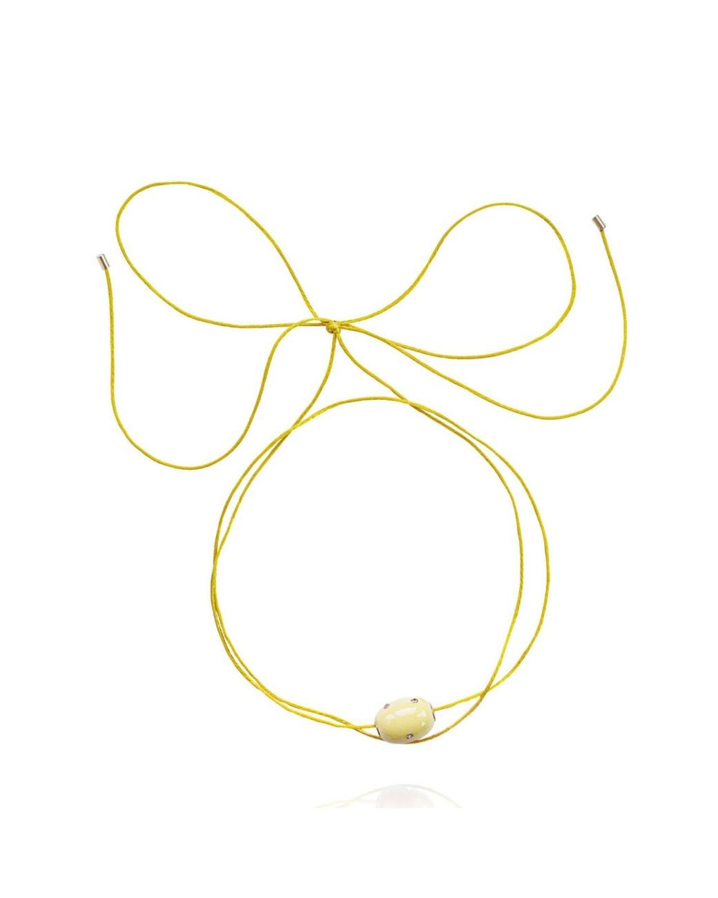 Saule Label Metallic Lily Tie Necklace