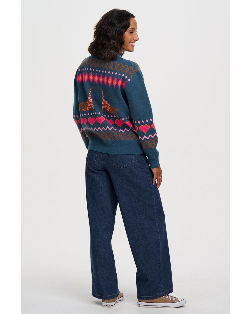 Sugarhill Blue Solana Knitted Bomber Jacket Cat