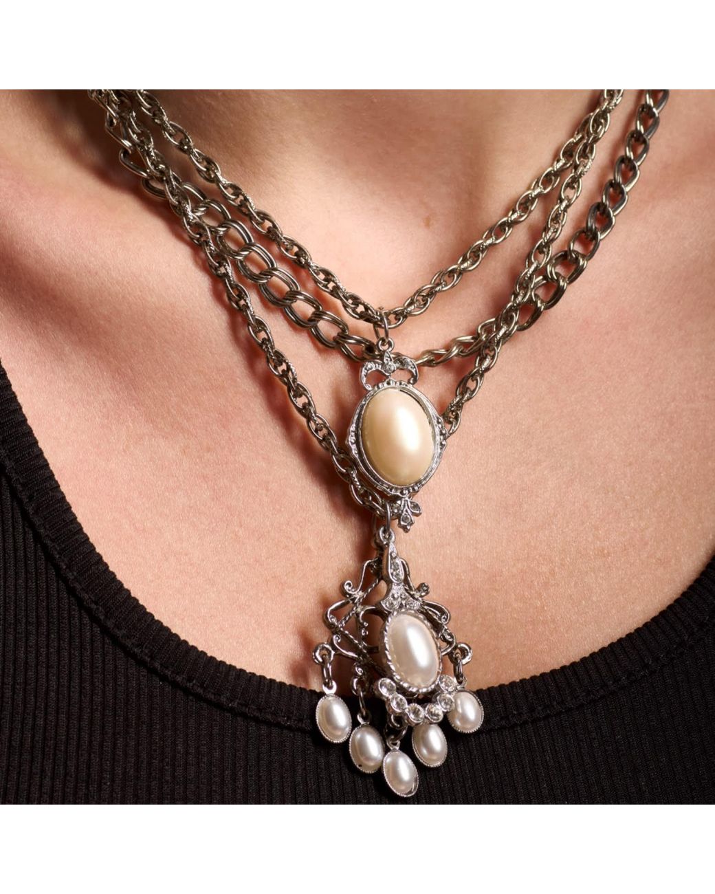 Caramel Vintage Jewellery Metallic Beatrice Multi Chain
