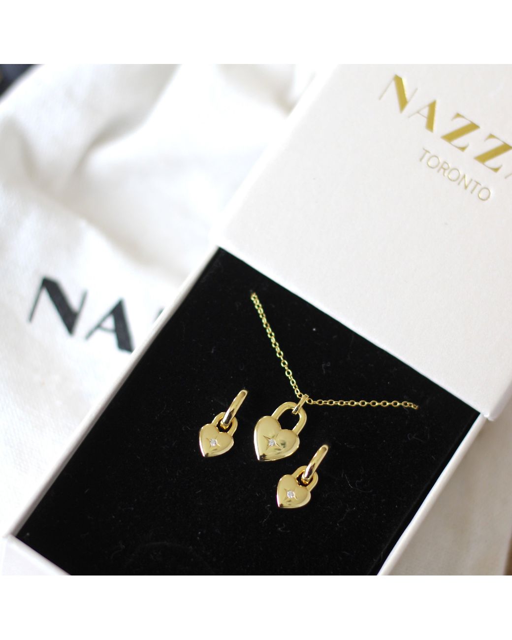 Nazzar Metallic Diamond Burst Heart Pendant Necklace