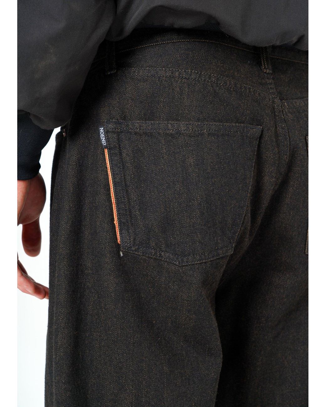 NOEND Gray Noend Straight Selvedge Jeans for men
