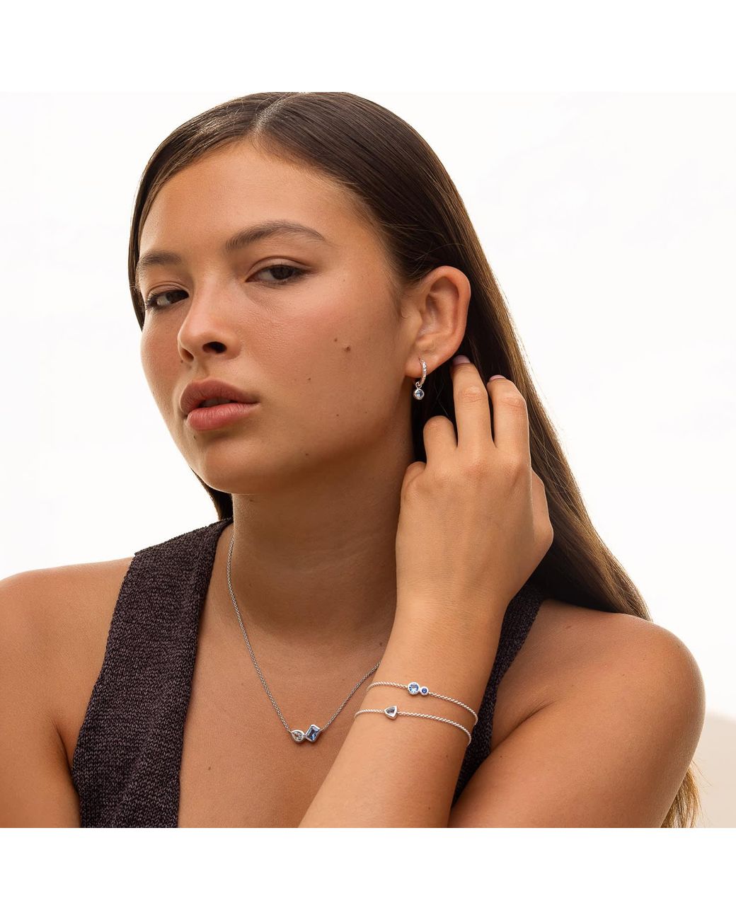 Dower & Hall Blue Topaz Duo Tutti Frutti Necklace