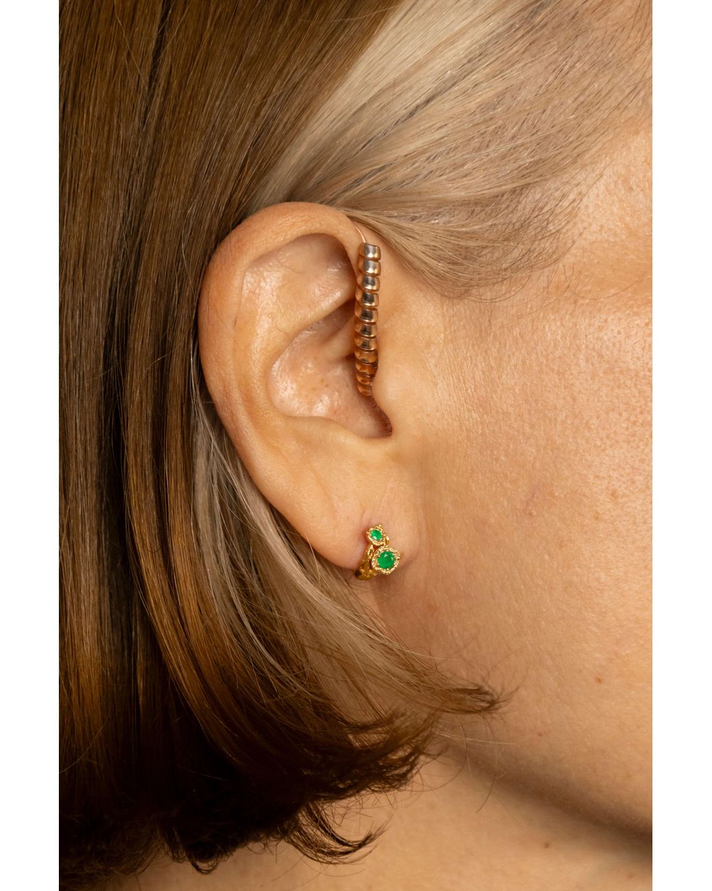 Claire Hill Designs Metallic Chalcedony Twisted Branch Huggies
