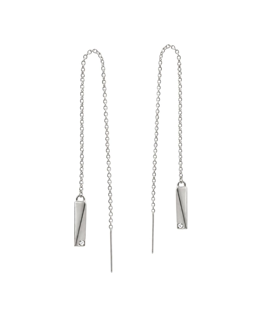 Cier White Flex Diamond Thread Earrings