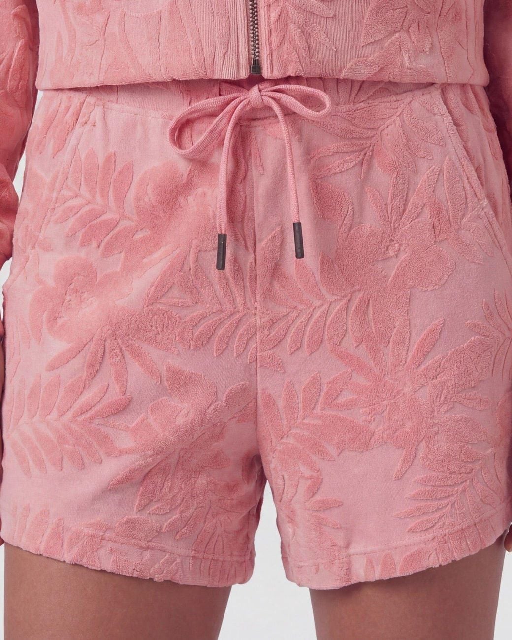 Lords of Harlech Red Tess Coral Drawstring Terry Toweling Short