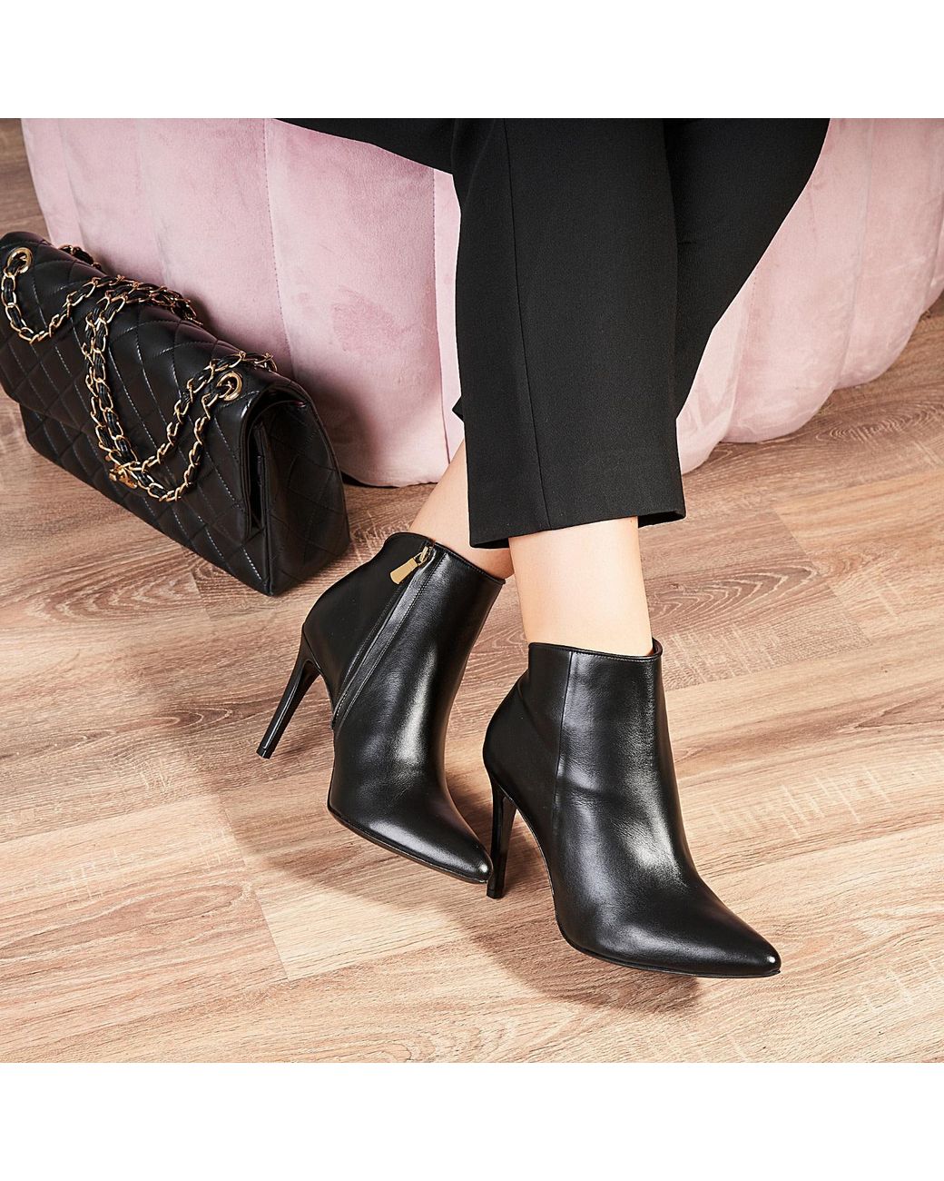 Ginissima Black Sara Ankle Boots Natural Leather
