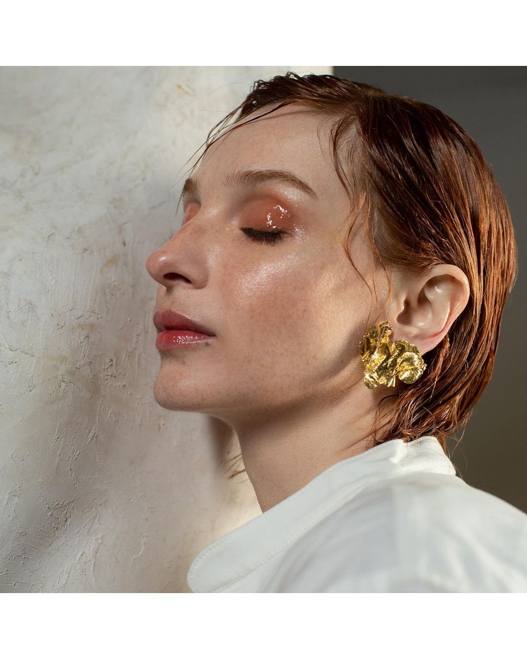 EVA REMENYI Metallic Artemis Goddess Earrings