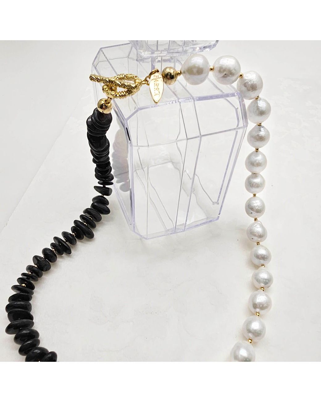 Farra Black Timeless Tourmaline And Freshwater Pearls Necklace