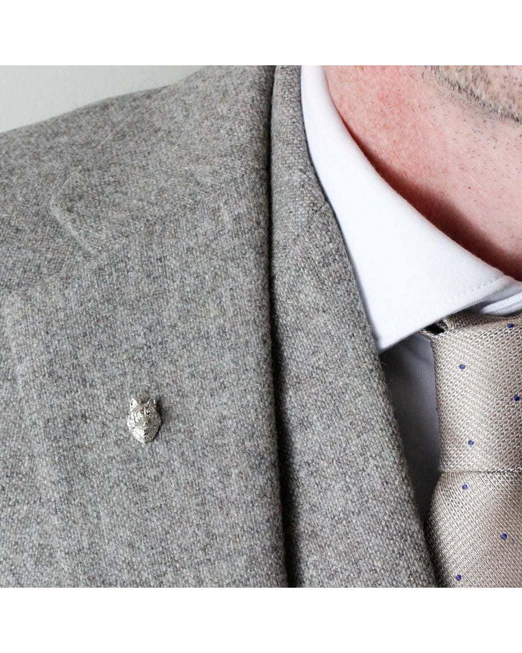 Lee Renee Metallic Wolf Lapel Pin – for men
