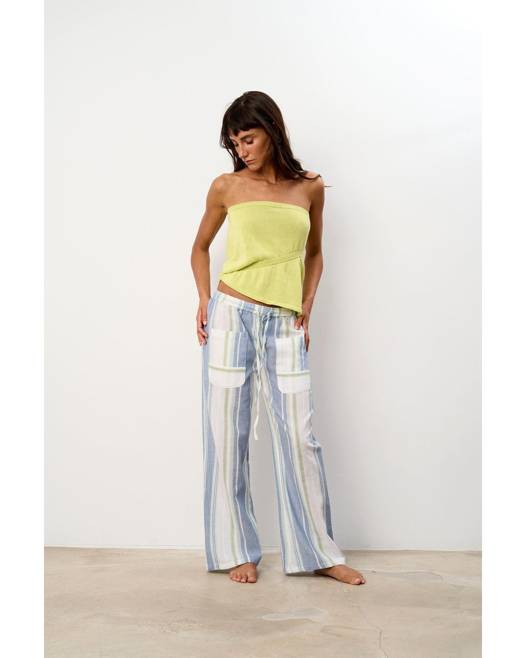 Par & Escala Blue Adrie Pants Stripes