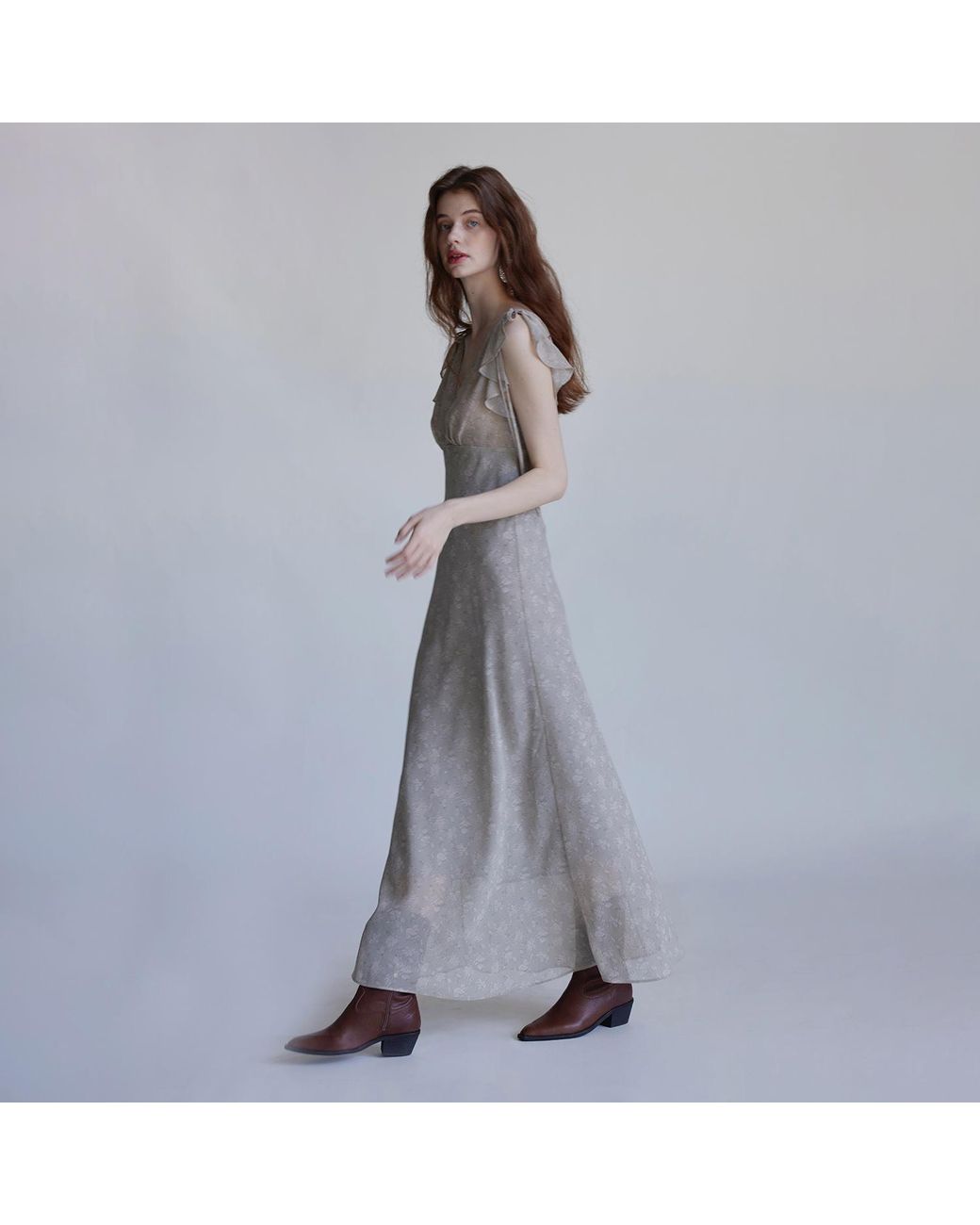Belsize25 Gray Butterfly Midi Dress