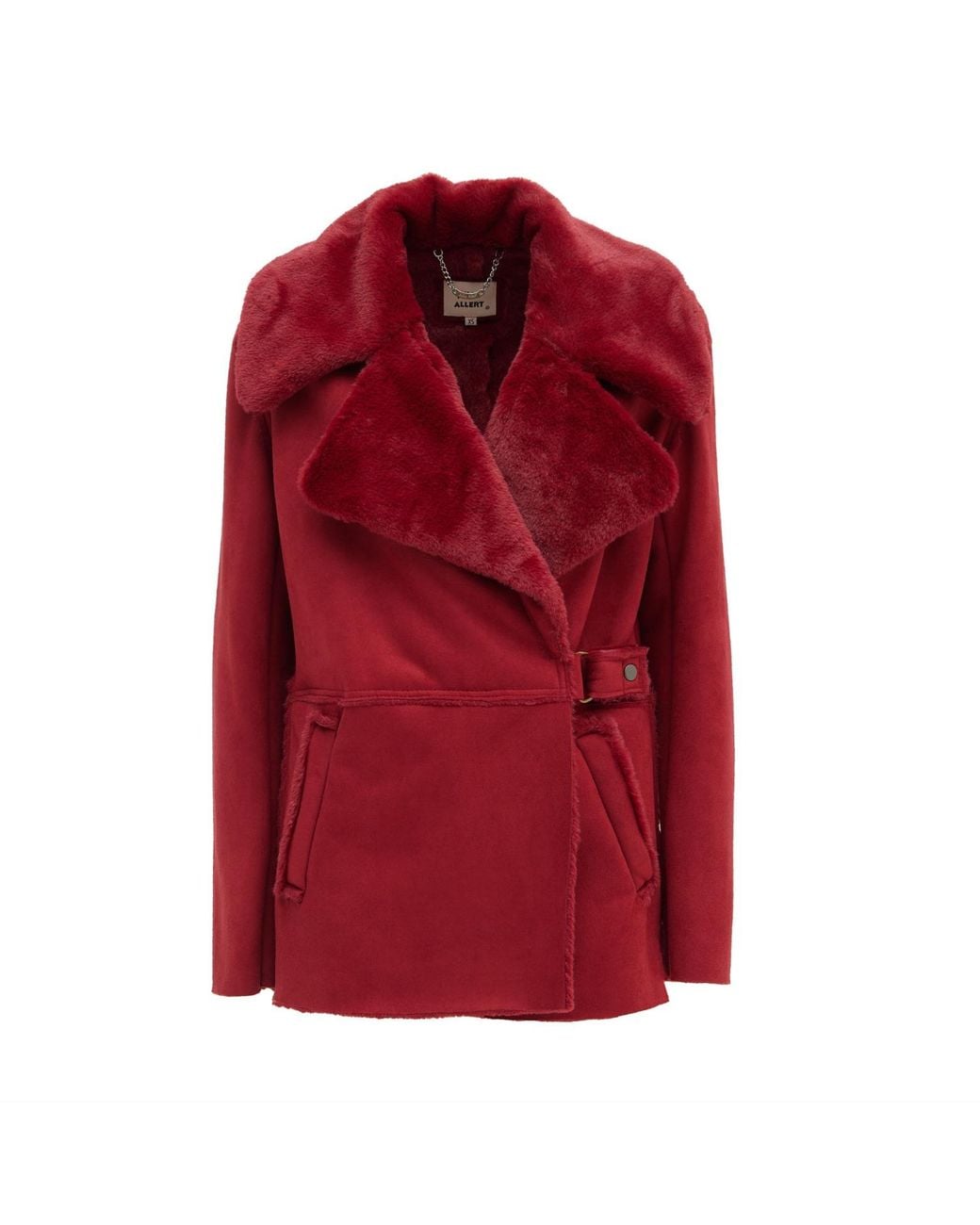 Julia Allert Red Double Faced Shearling Coat