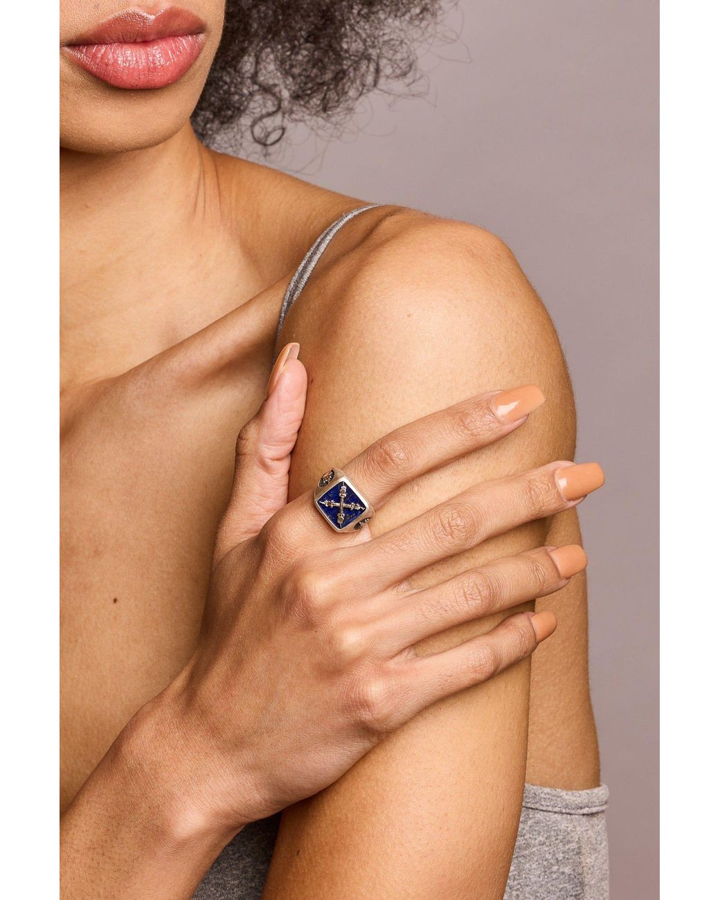 Après Youth Blue Introvert Signet Ring Lapis