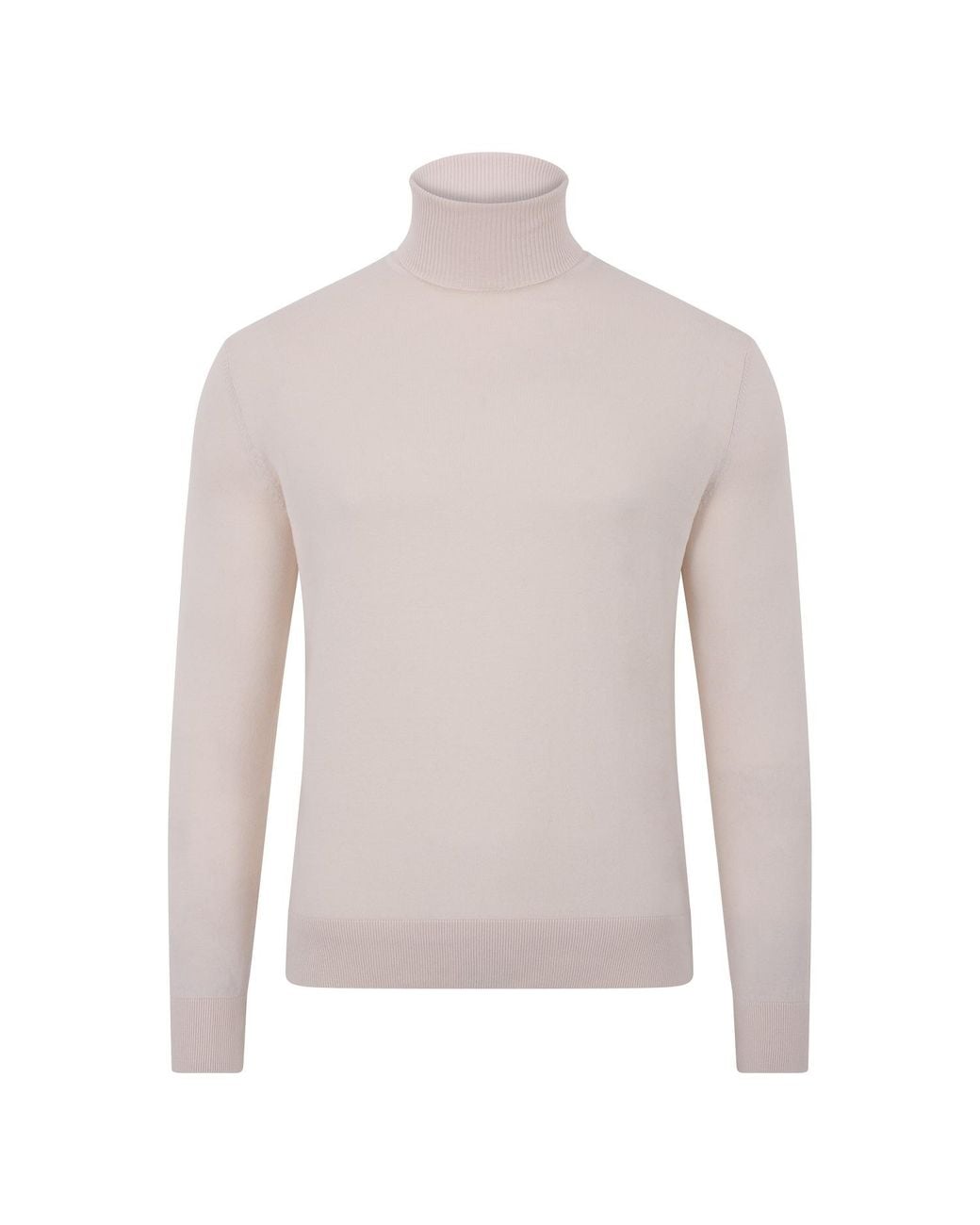 Paul James Knitwear Gray Ultra Fine Cotton Atwood Roll Neck Jumper for men