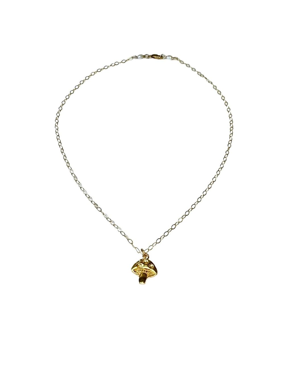 Lexi Jewelry Metallic Earthy Mushroom Necklace