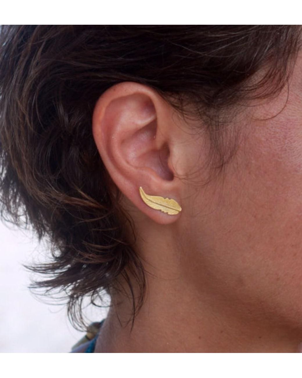 Sophie Simone Designs Metallic Earrings Feather