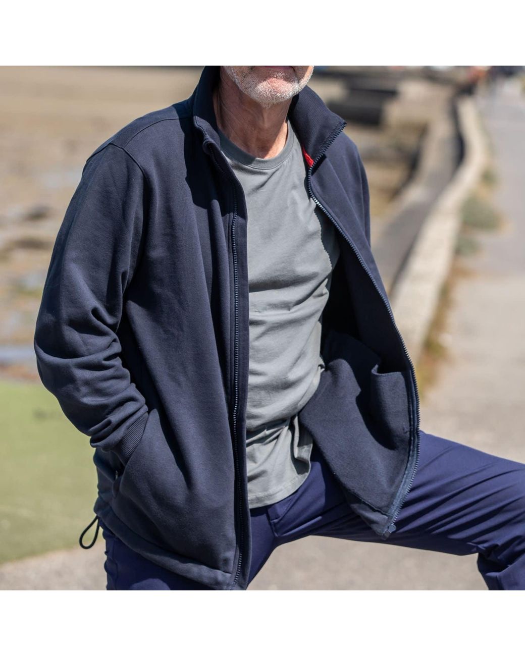 Arthur Beale Blue Harbour Cotton Zip Jacket for men